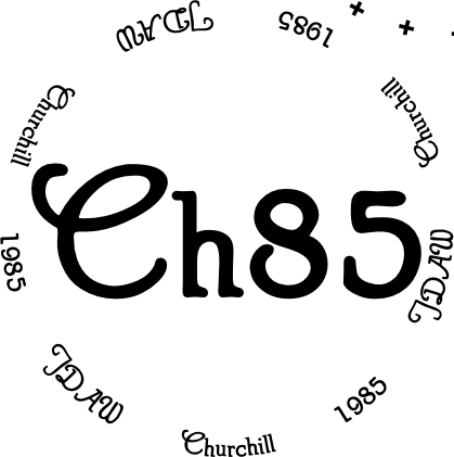 Glasses placemat: Churchill 1985