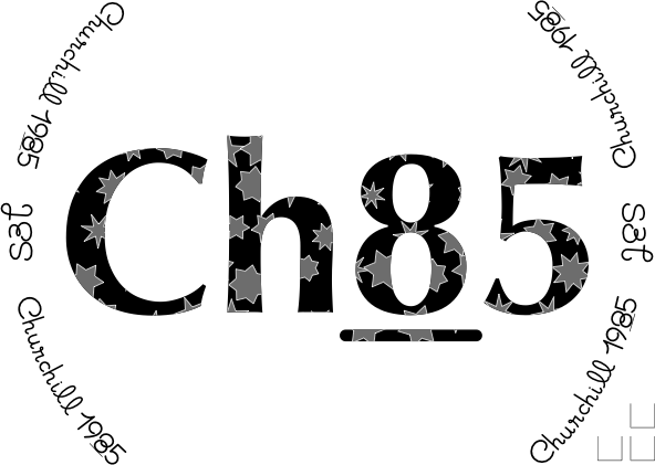 Glasses placemat: Churchill 1985