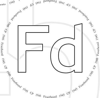 Glasses placemat: Feuerheerd 1945
