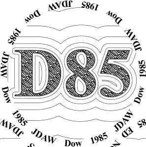 Glasses placemat: Dow 1985