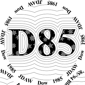 Glasses placemat: Dow 1985
