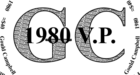 Glasses placemat: gould Campbell 1980