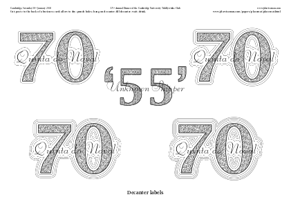 Decanter labels
