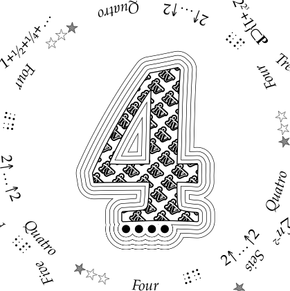 Glasses placemat: Four 4